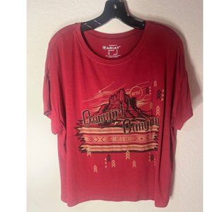 Women High Quality Red T-Shirt Size Medium With Short Sleeve Pullover Closure